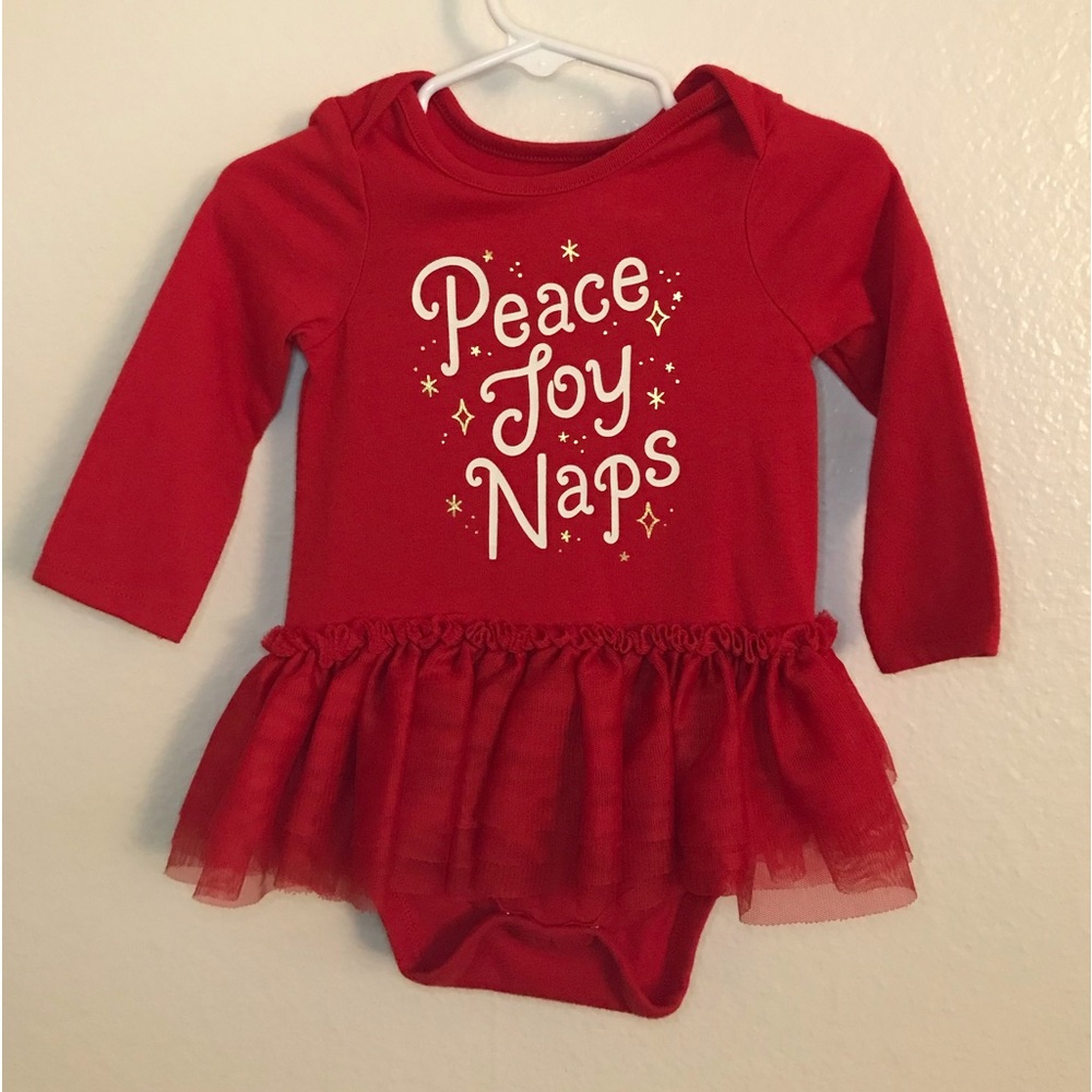 Baby Girls Red Christmas Onesie - SIZE 12 MONTHS